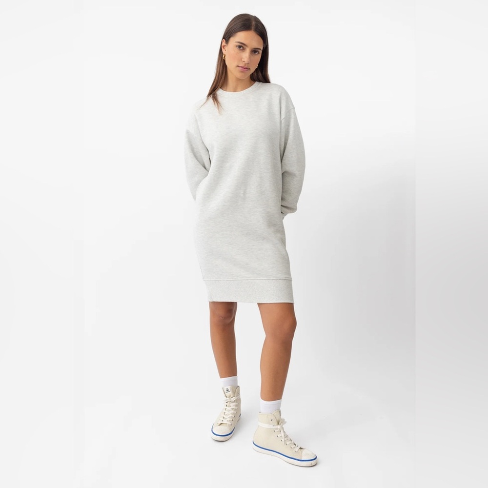 New Light Gray Sweatshirt Dress - Casual Women's Dress large $89